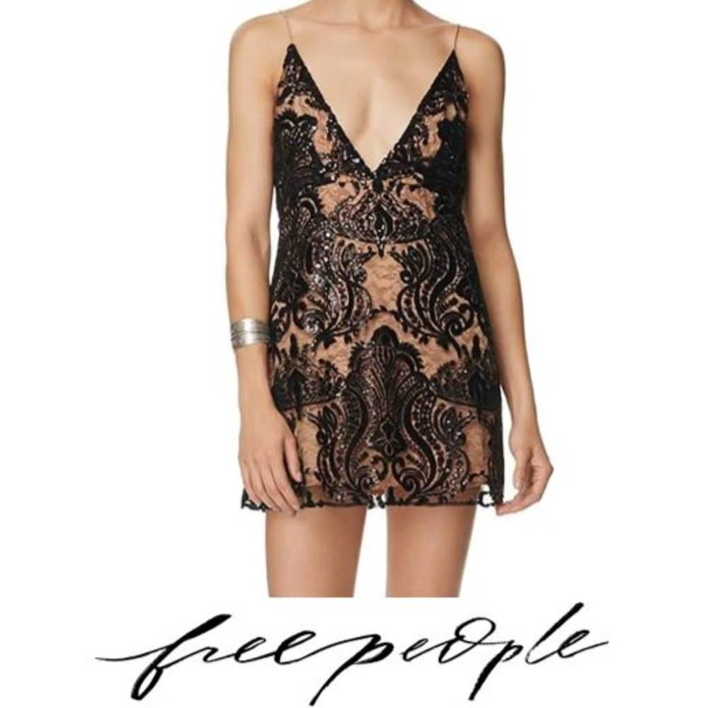 Free People Night Shimmer Mini Dress